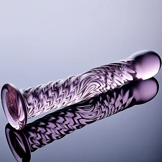 17cm Dildo Realistic Glass Crystal Dildo With suction cup Sex Toys for Woman/Lesbian Sex Toy G-spot Orgasme massage stick