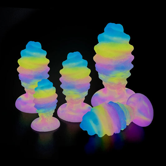 3-8cm Thread Anal Plug Luminous Beautiful Butt Plug Sex Toys For Men Women Anal Dildos Sex Product Prostate Massage Anal Toys