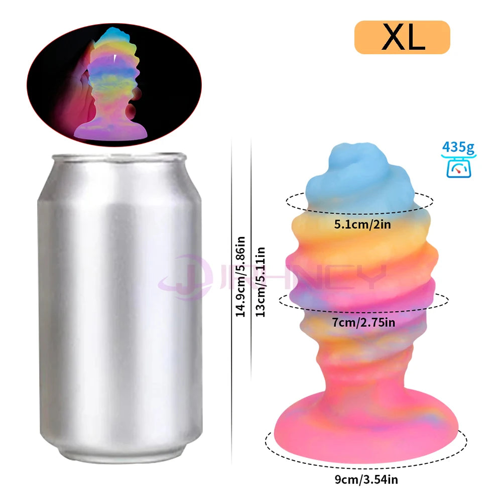 3-8cm Thread Anal Plug Luminous Beautiful Butt Plug Sex Toys For Men Women Anal Dildos Sex Product Prostate Massage Anal Toys
