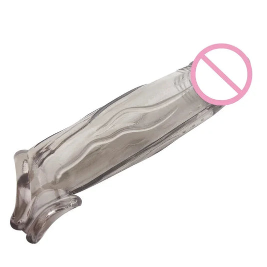 3 Colors Penis Sheath Extender Sleeve Enlarger Stretch Enhancer Delay Ejaculation Sex Toys For Men Reusable Condom Cock Ring