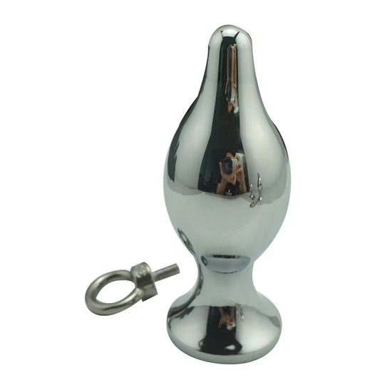 45*116mm 285g big size pull ring Metal Anal plug Crystal ball Booty Silver Stainless steel butt Sex toys Product