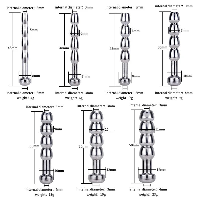 5-11mm Stainless Steel Urethral Sound Penis Inserts Stimulation Dilator Chastity Catheter Penis Plug Male Masturbator Sex Toys