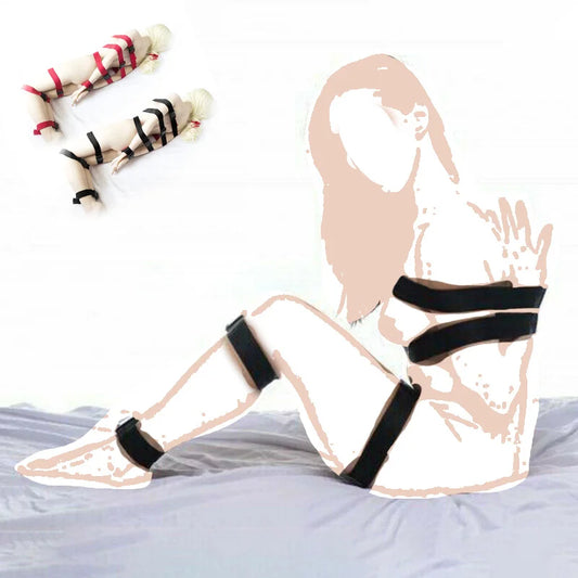 7pcs Nylon Slave Cuffs Body Harness Restraints Straps Bondage Belts Fantasy BDSM Rope Adult Sex Toys for Men Women