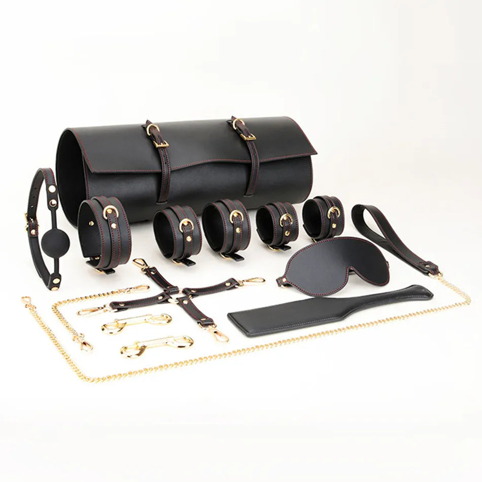 Adult Games Leather BDSM Kits Bondage Sex Toys for Couples Handcuff An   GXLOCK Store