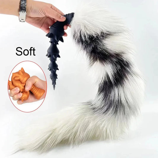 Anal Plug Soft Spike Butt Plug with Tail Adult Sex Games BDSM Cosplay Women Anal Plug 18+ Anal Sex Toys for Women Dog Dildos