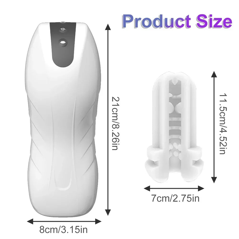 Automatic Male Masturbator Vagina Pusssy Vibrator Blowjob Machine Licking Masturbation Cup for Men Sex Toys Adult Supplies