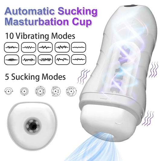 Automatic Male Masturbator Vagina Pusssy Vibrator Blowjob Machine Licking Masturbation Cup for Men Sex Toys Adult Supplies