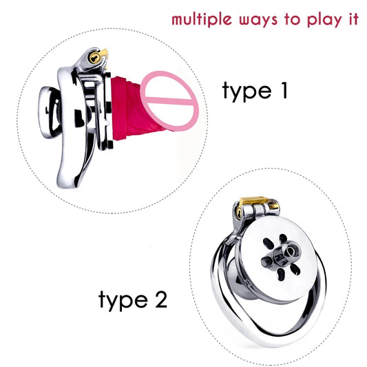 Chastity Cocklock With Skin Dildo 정조대 콕링Erect Denial 요도Stainless Steel Inverted Cockring Gay Cage Urethral Sex Tooys for Man