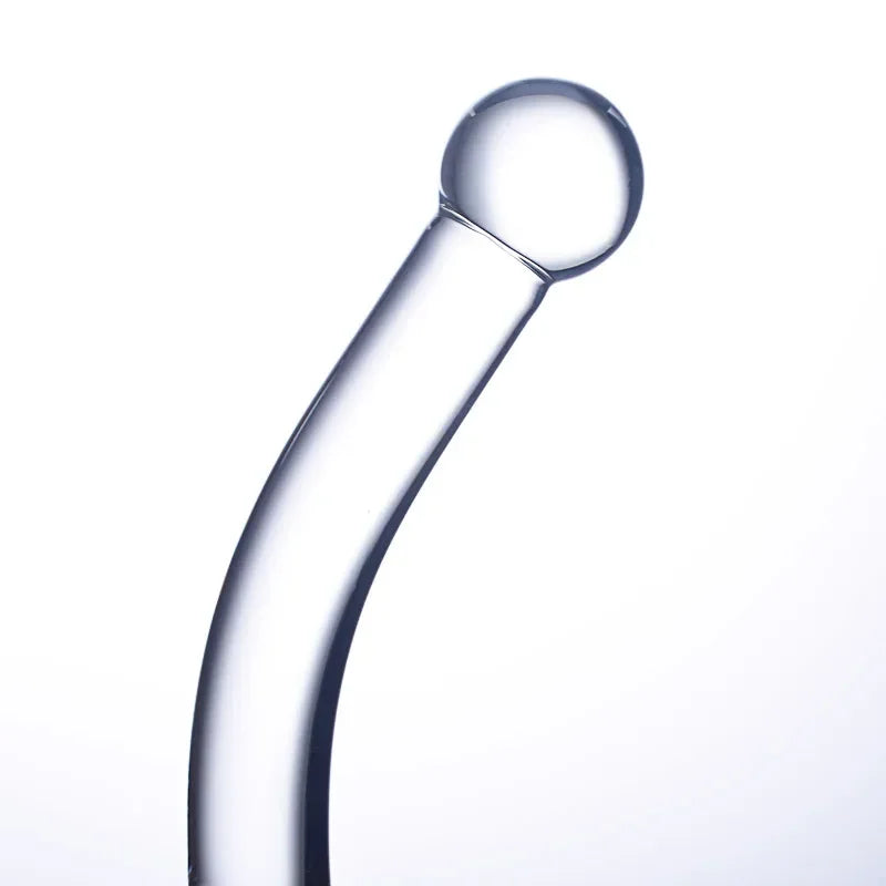 Double Ended Crystal White Pyrex Glass Dildo Artificial Penis Granule Spiral G Spot massager Adult game Sex Toys for Woman Gay