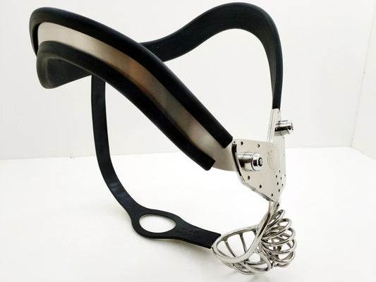 EMCC T Type Stainless Steel Male Chastity Belt Panty Hollow Cock Cage Adjustable Chastity Device Metal Sex Toys BDSM Bondage