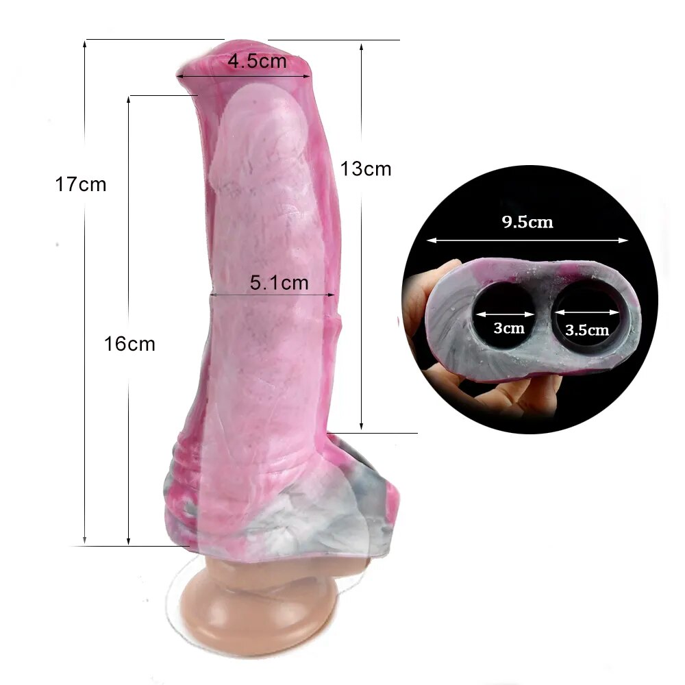 FAAK Fantasy Horse Penis Sleeve Gory Raw Meat Color Dick Enlargement & –  GXLOCK Store