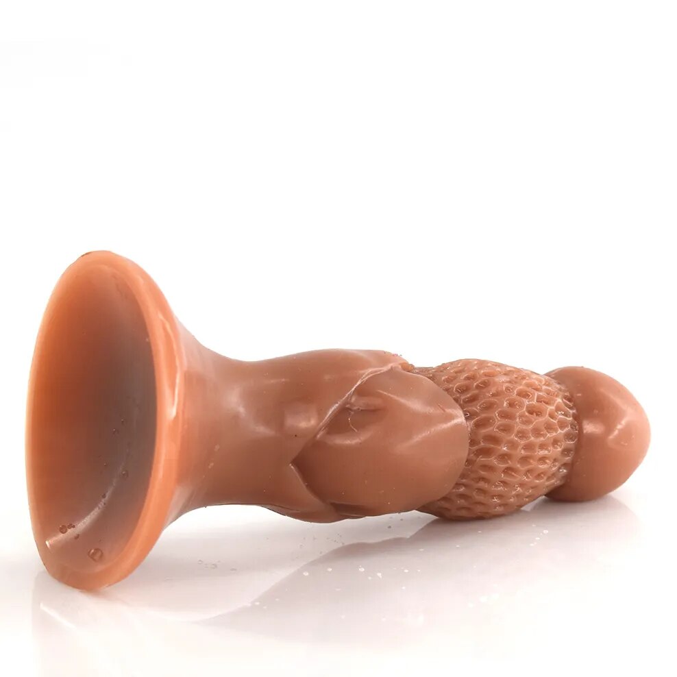 FAAK New Large Butt Plug Anal Dildo With Suction Cup Mushroom Shape Sex Toys For Woman Skin Color Honeycomb Surface Stimulate