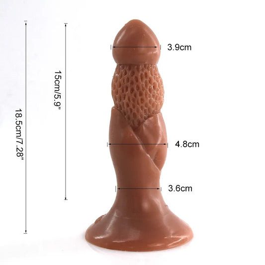 FAAK New Large Butt Plug Anal Dildo With Suction Cup Mushroom Shape Sex Toys For Woman Skin Color Honeycomb Surface Stimulate