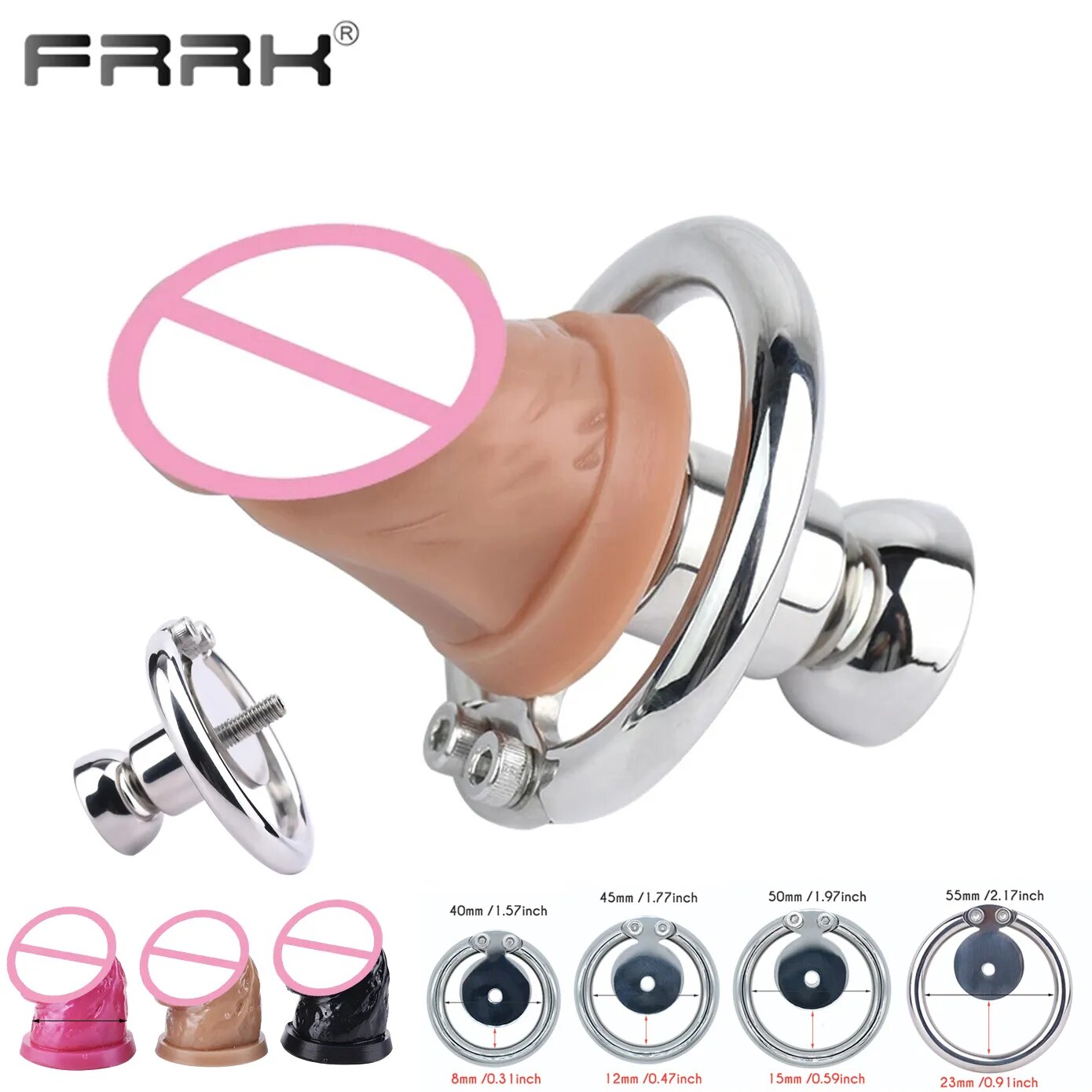 FRRK Inverted Urethral Chastity Cage Device with Small Penis Dildo Hea –  GXLOCK Store