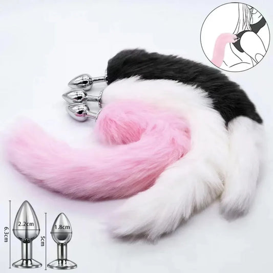 Fox Tail Sexy Toys Anal Plug Role-playing Adult Game Couple Training Rabbit Tail Butt Plug Anal Adult Toys for Couple Women Gay