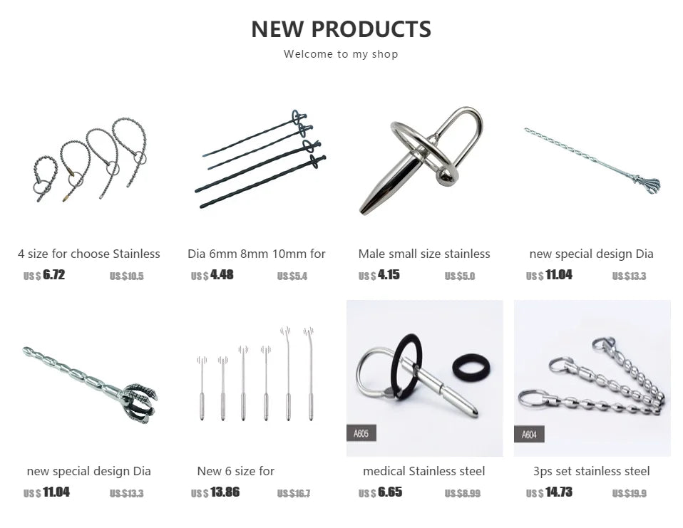 Large size stainless steel urethral plug penis probe sex toy A602