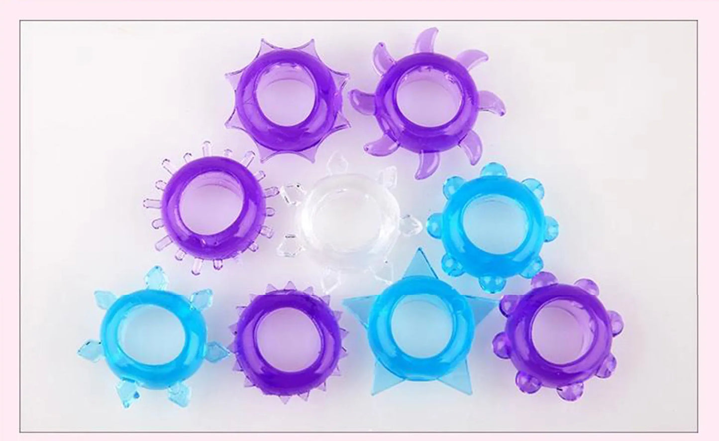 Male Sex Toys Silicone Time Delay Ejaculation Penis Ring Sex Toys Adults Cock Rings Product Male Crystal Ring Shape Random 3pcs