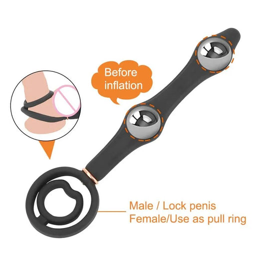Inflatable Anal Dildo Butt Plug Cock Ring Pump Huge Dildo Vibrate Bead Prostate Massager Adult Sex Toys For Women.Men Couples