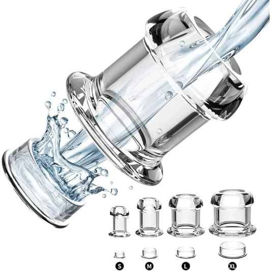 Leak-Proof Transparent Anal Plug with Enema Cleaning Dilator Hollow Anal Plug Prostate Massage Sex Toys for Woman Men Gay