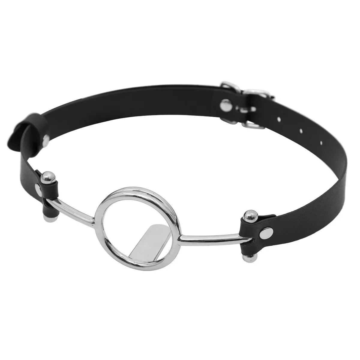 Leather Open Mouth Oral Gag Harness Ball Bite Metal Fetish Bondage Restraint Gold Rose Silver Sex Toy Slave Couple Game
