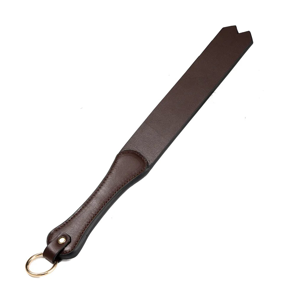 Leather Sole Spanking Paddle with Metal Ring for Fetish Slave Role Play Couples Flirting Adults Games Sex Whip Toys