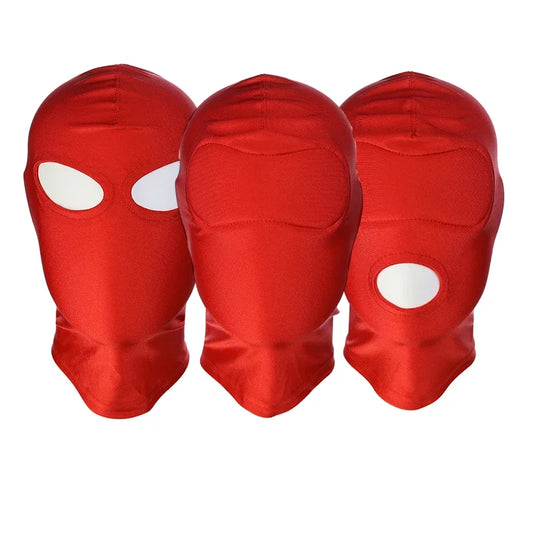 M L 4 Style Exotic Apparel of Red Elasticity Hood Mask Hood Sexy Lingerie Open Mouth Eye Mask BDSM Headgear Cosplay Sex Toys 18+
