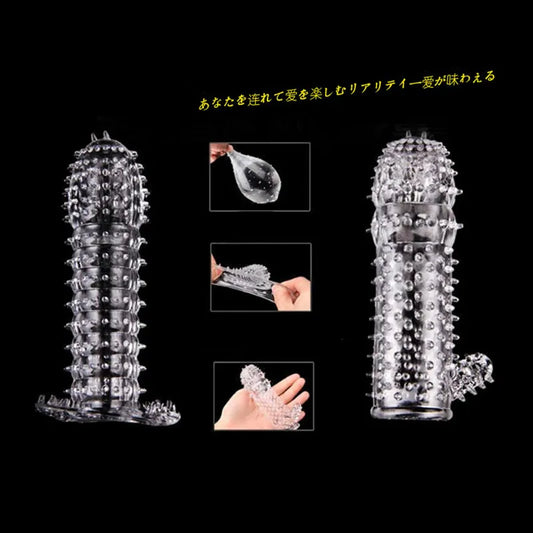 Male Enlargement Reusable Condom Penis Rings Delayed Ejaculation Adult Sex Toys for Man Cock Cover Ring Penis Sleeve Sex Shop