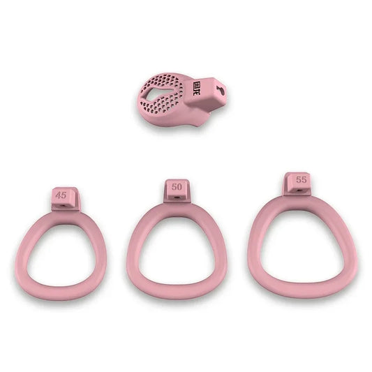 Male Flat Mini Chastity Cage Sex Toys Sissy Beginner Mini Penis Cage Belt with 3 Size Cock Rings Man TS Lock Men'S Adult Goods
