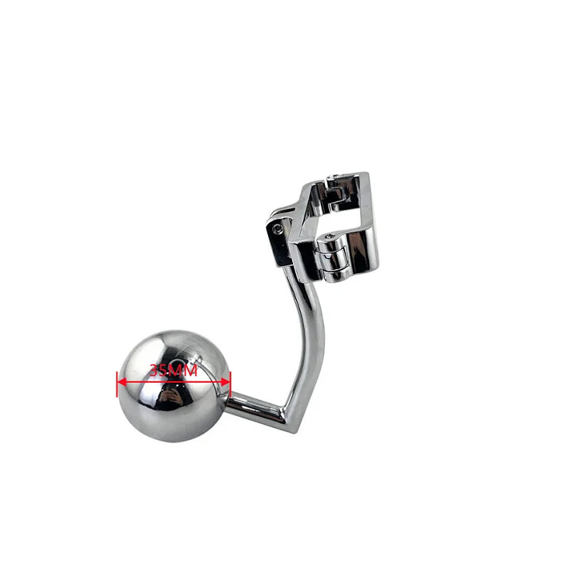 Male Metal ball stretcher scrotum anal beads butt hook penis lock bondage ring fetish pendant weight BDSM sex toy for man