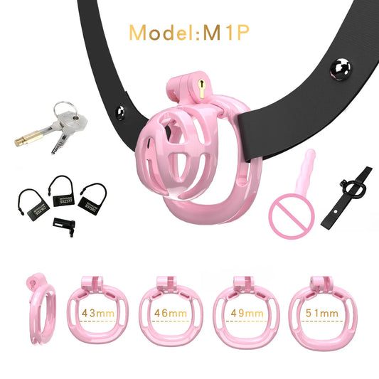 Male Micro Chastity Cage with Soft Urethral Catheter and 4 Size Penis Ring Ascetic Bondage Cock Cage Anti-Cheating Sissy Sex Toy