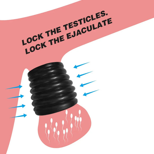 Male Penis Lock Cock Ring Bondage Erection Ball Ring Delay Ejaculation Reusable Enlargement Ball Stretcher Sex Toy For Man