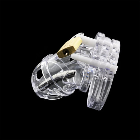 Male Plastic Penis Cage Metal Urethral Catheter Tube Cock Chastity Device Cage Erotic Sex Product Toy for Men BDSM