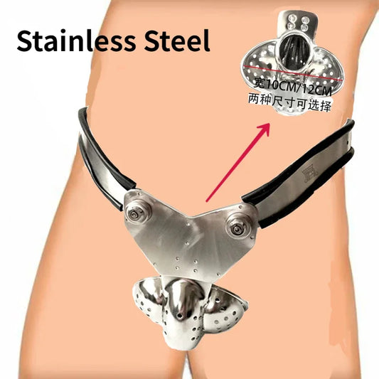 Male Stainless Steel Chastity Belt Cock Cage EMCC Lock Adjustable Metal Chastity Belt BDSM Adult Products Sex Toy for Men