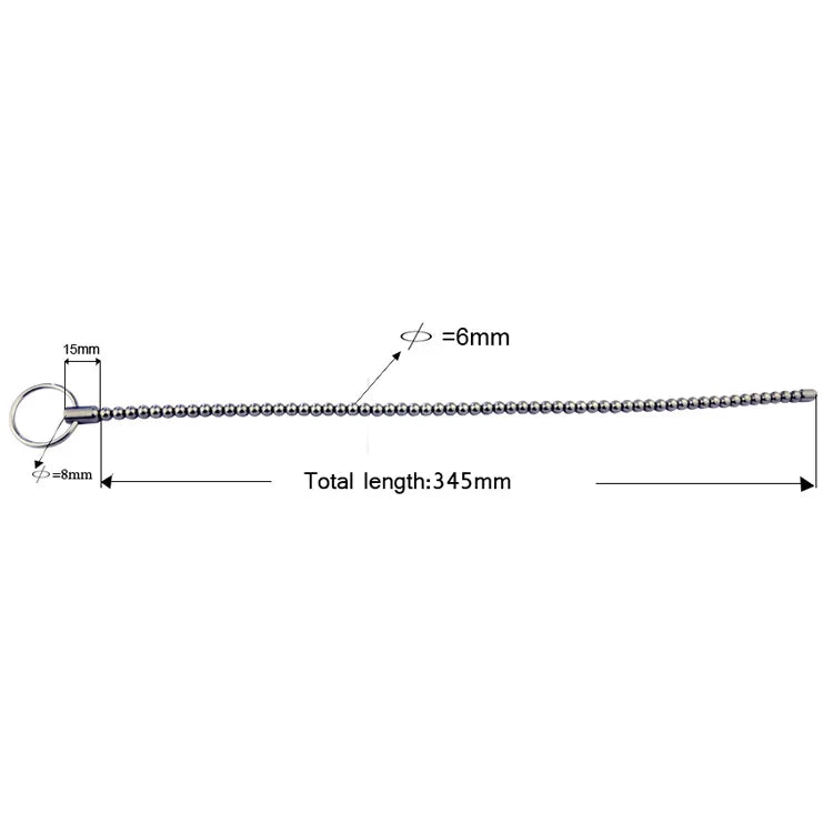 Male Stainless Steel Penis Beads Plug Sounding Dilator Leather Ring Ball Stretcher Bondage Penis Plug Insert Sounding Rods Toy