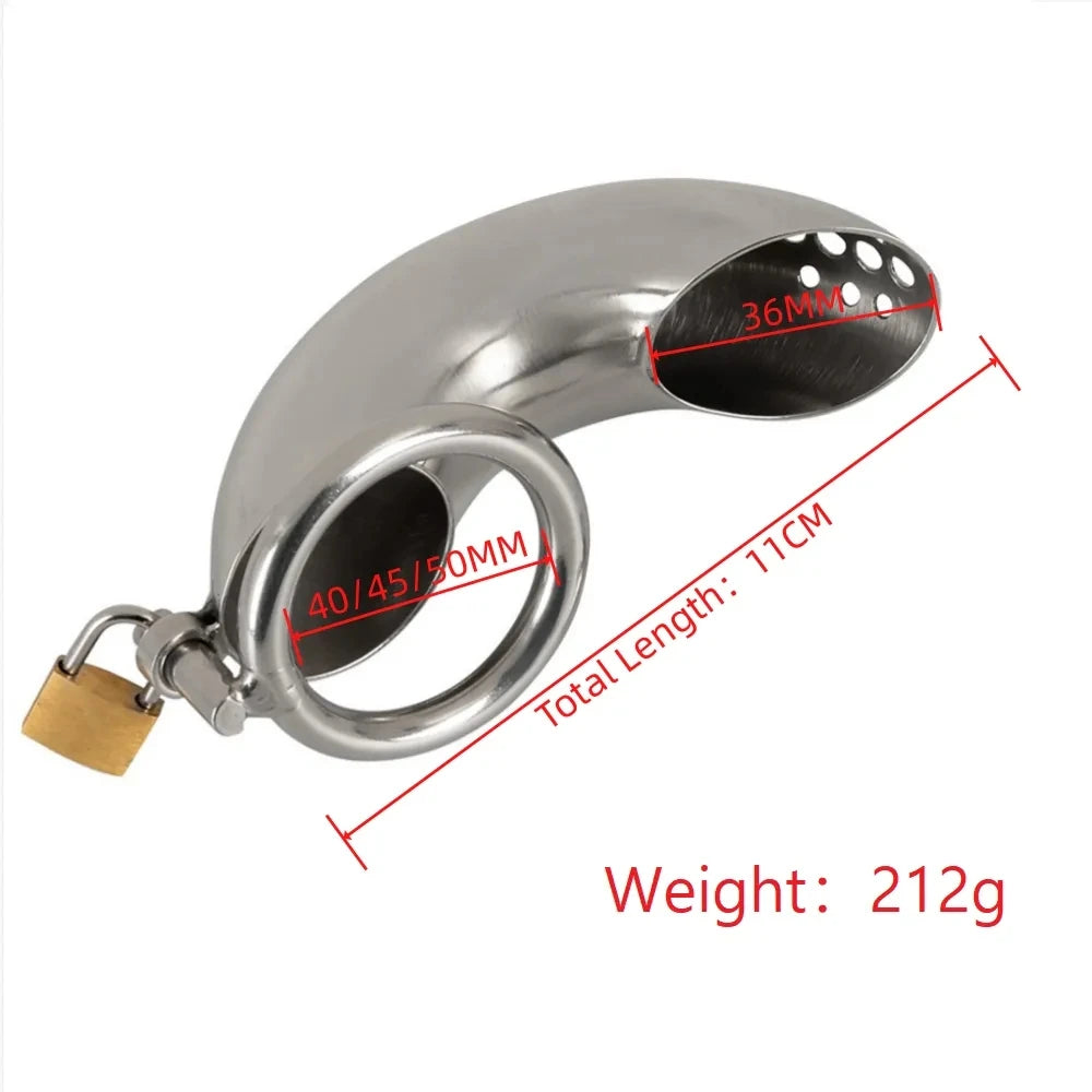 Male Stainless Steel Penis Chastity Cage Long Small Metal Penis Lock Chastity Cage Belt Slave Bondage Restraint Man Sex Toy