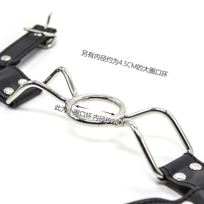 Manyjoy Mouth Gag Head Harness Restraints Tools Spider Shape Metal O Ring Mouth Gag Bondage Erotic Sex Toys Adult Games BDSM