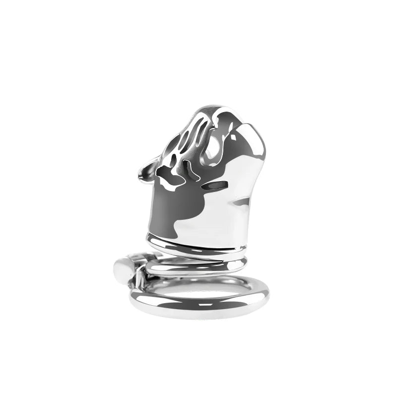 Manyjoy New Stainless Steel Animal Tiger Head Male Penis Cage Chastity Device Semen Lock Rings BDSM Erotic Sex Toys for Man Gay