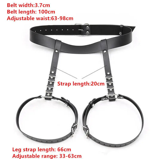 Manyjoy PU Leather Body Harness for Women Slave Bondage Restraints Exposed Breast Chastity Belt Adult Games Sex Products