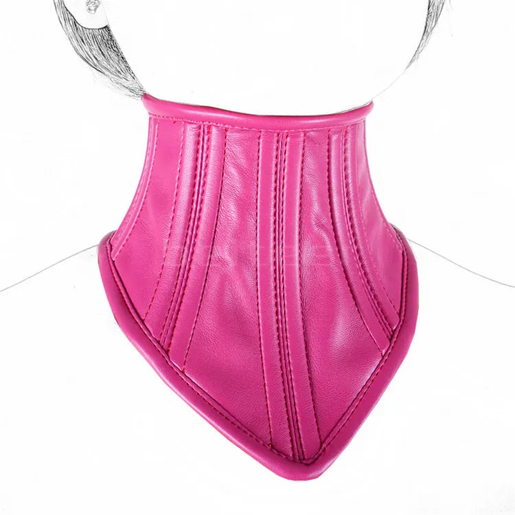 Manyjoy PU Leather Neck Corset Collar Adjustable Half Face Mask BDSM Bondage Restraint Slave Sex Toys Adult Game Role Play 18+