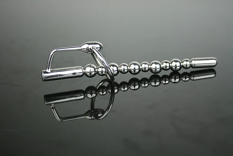 Medical stainless steel Male chastity urethral beads vibrating penis plug dilator insert sex toys A513