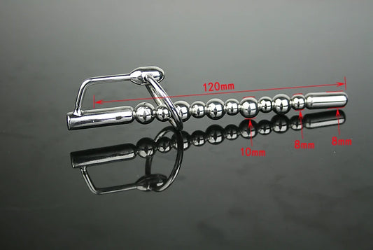 Medical stainless steel Male chastity urethral beads vibrating penis plug dilator insert sex toys A513