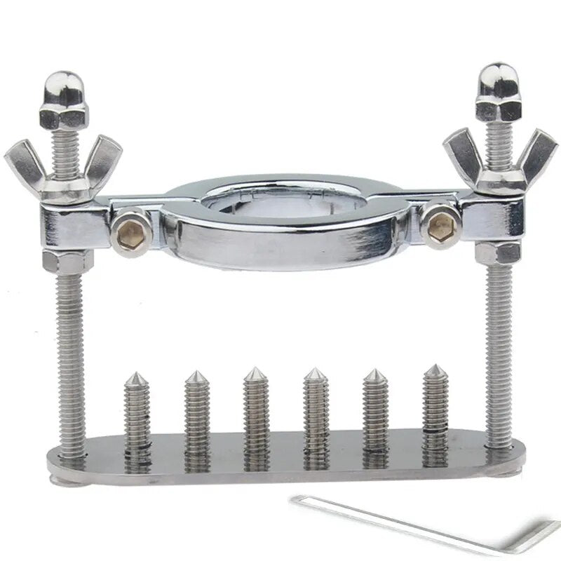 Metal Spike Scrotum Stretcher Ball Clamp