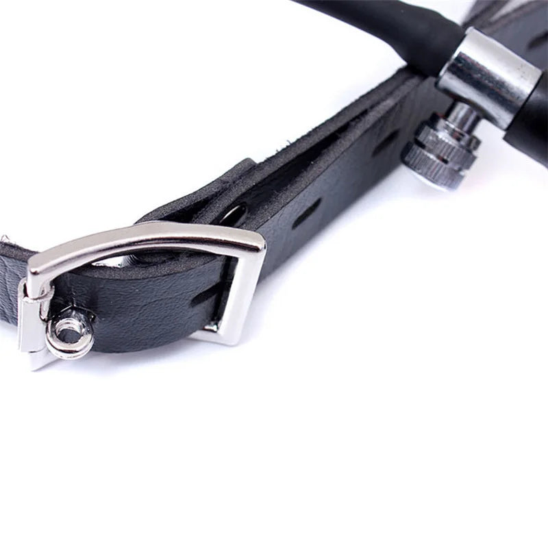 Mouth Gag Oral Fixation PU Leather Band Inflatable Adult Games Restraints Sex Toys for Couple Mouth Stuffed Flirting BDSM