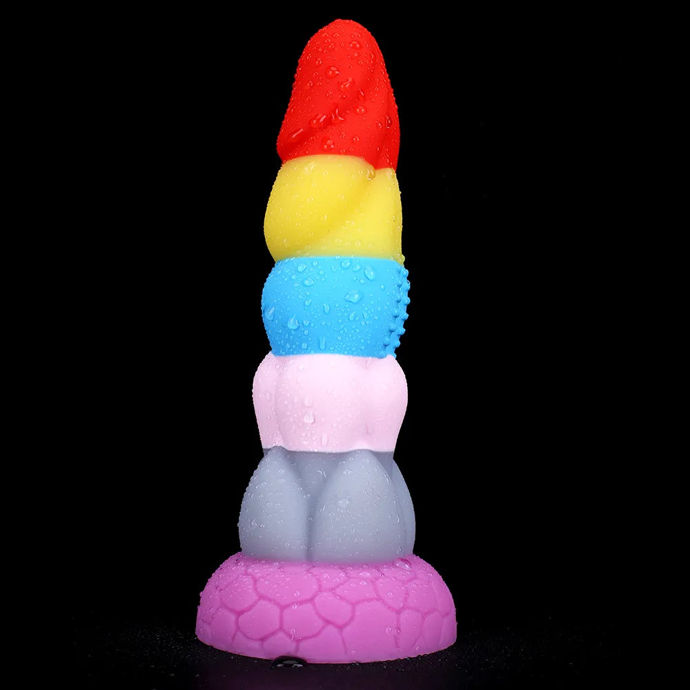Multicolor Dildo for Anal Realistic Dildo with Suction Cup G-Spot Massage Anal Plug Huge Dragon Dildo Female Colourful Sex Toys