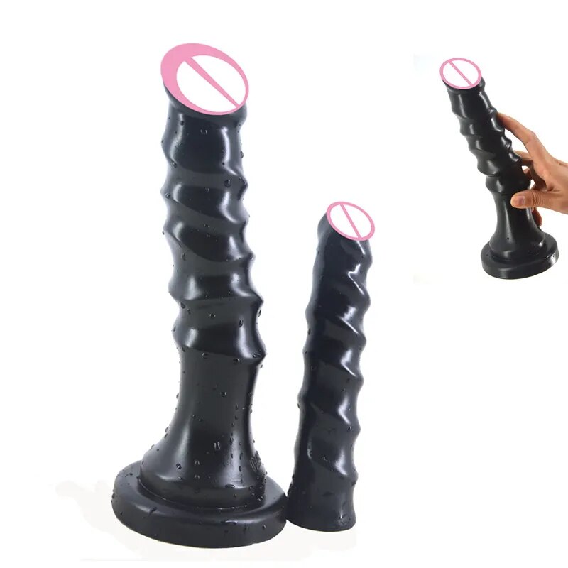 New Black Ribbed dildo Anal Plug Butt Plug Beginner Silicone Adult Pro   GXLOCK Store
