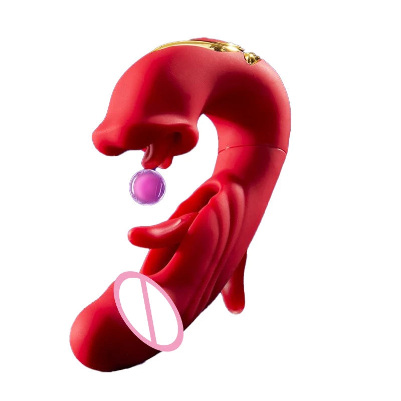 New Clitoral Finger Flapping Mouth Vibrator G Spot Tongue Vibrating Massager Clitoral Stimulation Realistic Dildo Anal Sex Toys