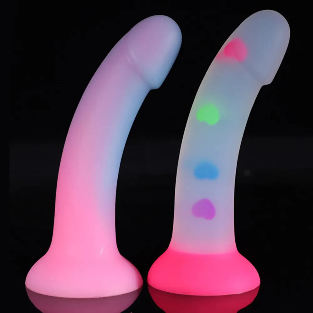 New Luminous Dildo Anal Plug Silicone Small Penis Adult Toys Prostate –  GXLOCK Store