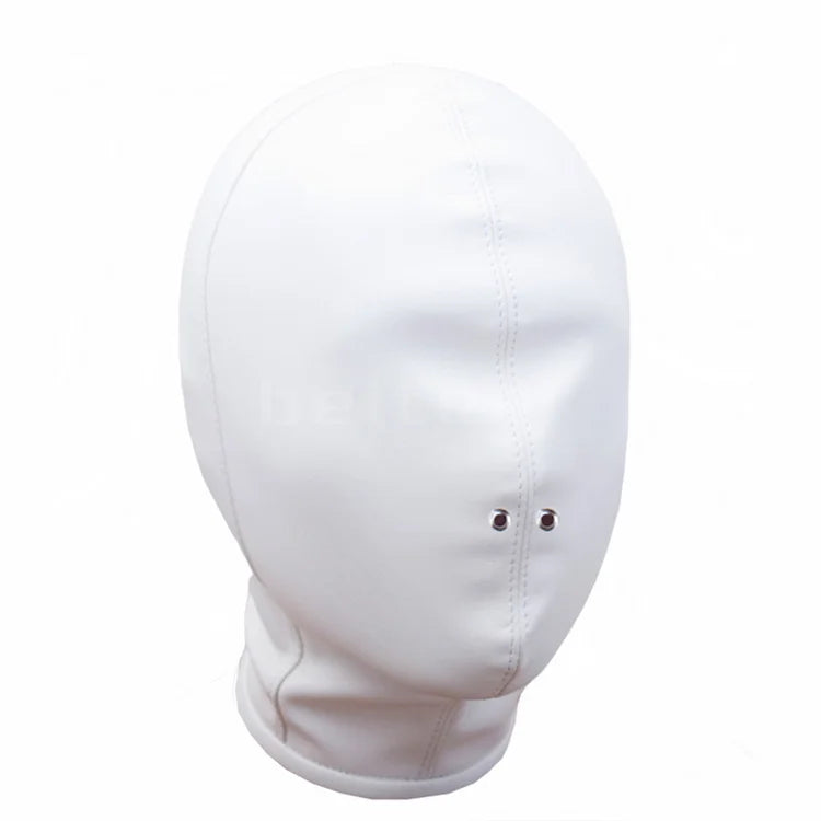 PU Leather Hood Unisex Sm Mask Perforated Eyes with Nostril Latex Rubber Hoods Bdsm Slave Hood Sex Toys for Men Women