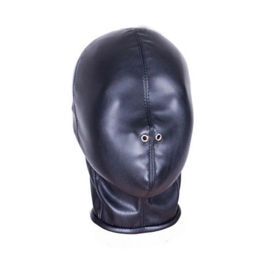 PU Leather Hood Unisex Sm Mask Perforated Eyes with Nostril Latex Rubber Hoods Bdsm Slave Hood Sex Toys for Men Women