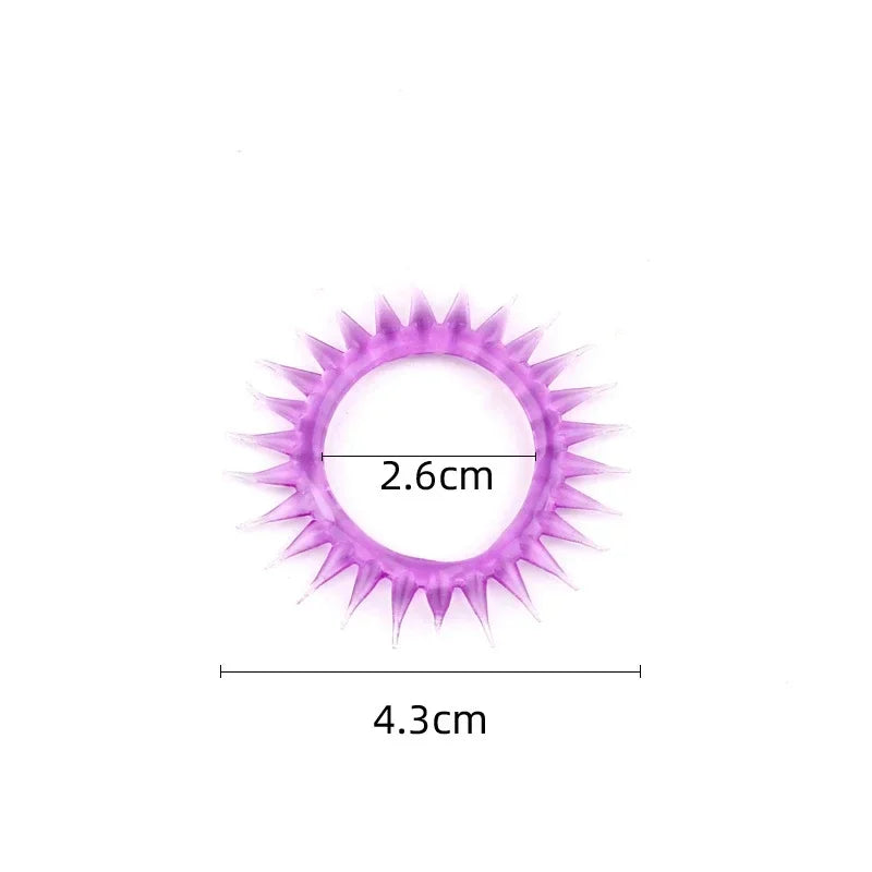 Random Color 3pc Prickly Cock Ring Sex Toys For Male Delay Ejaculation Scrotum Lock Ring Durable Penis Ring Enlarger Adult Goods